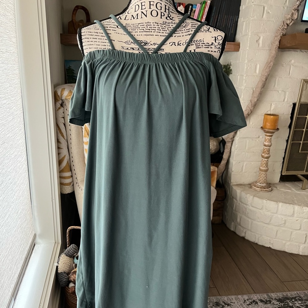 Off the shoulder Sage Dress